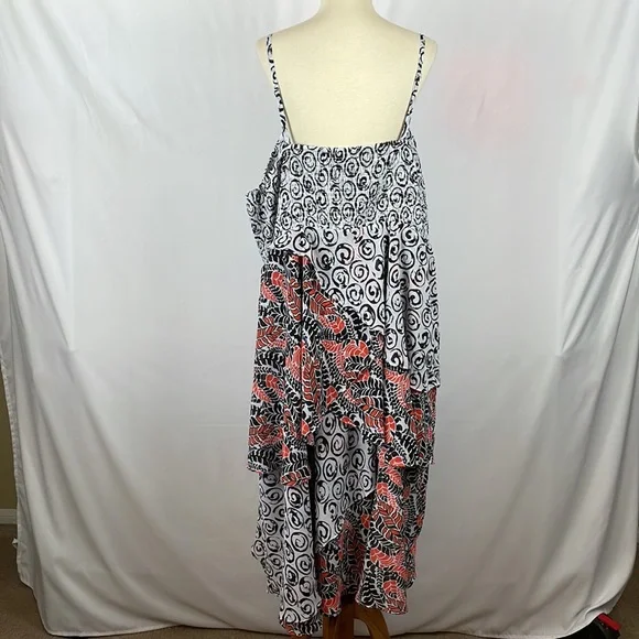 Lane Bryant Smocked Ruffle Boho Chiffon Sundress w/Removable Straps - Size 26 - Picture 7 of 15